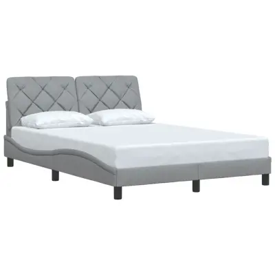 vidaXL Posteljni okvir brez vzmetnice svetlo siv 140x190 cm blago
