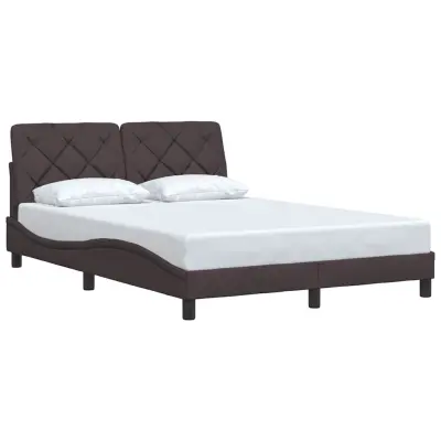 vidaXL Posteljni okvir brez vzmetnice temno rjav 140x200 cm tkanina