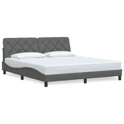 vidaXL Posteljni okvir brez vzmetnice temno siv 180x200 cm tkanina
