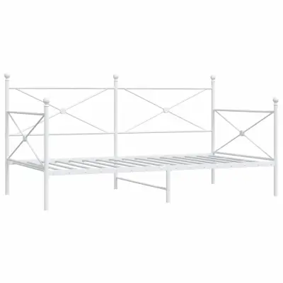 vidaXL Dnevna postelja brez vzmetnice Bela 107x203 cm Jeklo