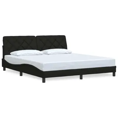 vidaXL Posteljni okvir brez vzmetnice črn 180x200 cm blago