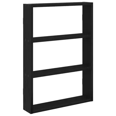 Stenska polica - Viseča Polica črn 43x9x60 cm inž. les