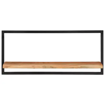 2 kosi Stenske Police - Viseče police 80x25x35 cm trden akacijev les in jeklo