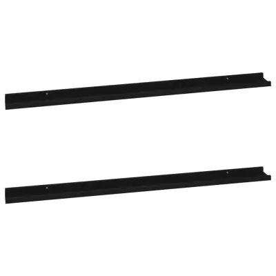 2 kosi Stenske Police - Viseče police črna 115x9x3 cm