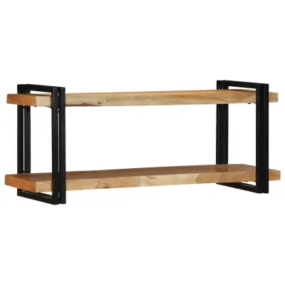 Stenska polica - Viseča Polica 110x33x45 cm Masivni les Akacija