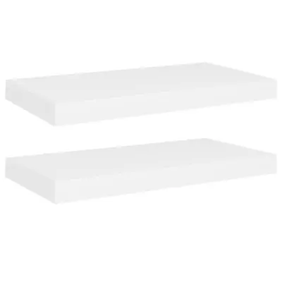 2 kosi Stenske Police - Viseče police bele 50x23x3,8 cm MDF