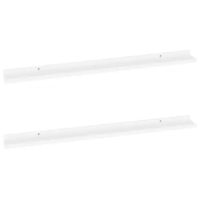2 kosi Stenske Police - Viseče police bela 100x9x3 cm