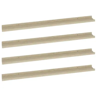 4 kosi Stenske Police - Viseče police sonoma hrast 100x9x3 cm