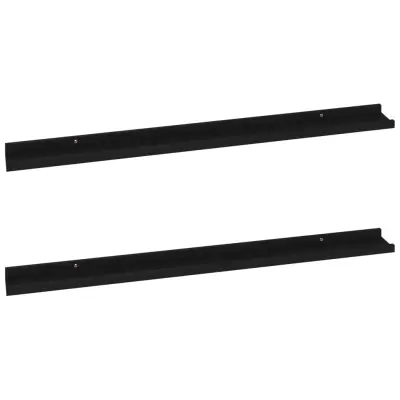 2 kosi Stenske Police - Viseče police črna 100x9x3 cm