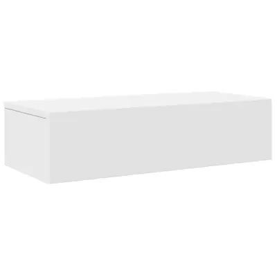 Stenska polica - Viseča Polica s predali bel 60x26,5x15 cm inženirski les