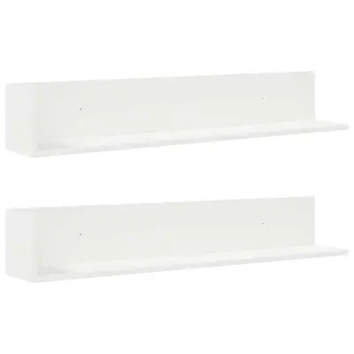 2 kosi Stenske Police - Viseče police bela 100x16,5x16,5 cm inženirski les