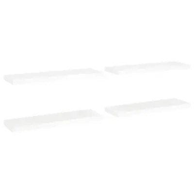 4 kosi Stenske Police - Viseče police bele 80x23,5x3,8 cm MDF