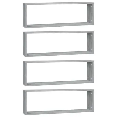 Stenska kockasta polica - Viseča polica 4 kosi siva sonoma 80x15x26,5 cm