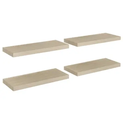 4 kosi Stenske Police - Viseče police barva hrasta 60x23,5x3,8 cm MDF