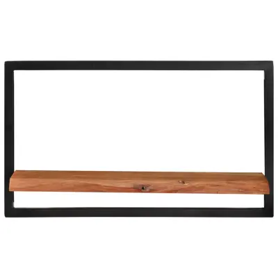 2 kosi Stenske Police - Viseče police 60x25x35 cm trden akacijev les in jeklo