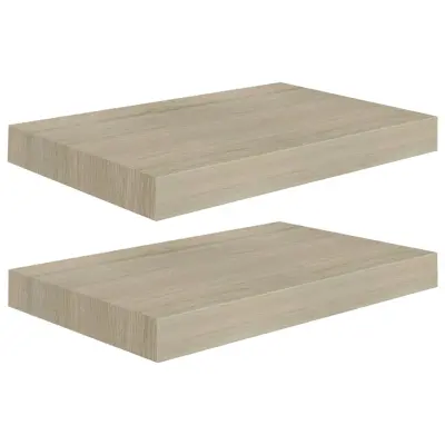 2 kosi Stenske Police - Viseče police barva hrasta 40x23x3,8 cm MDF
