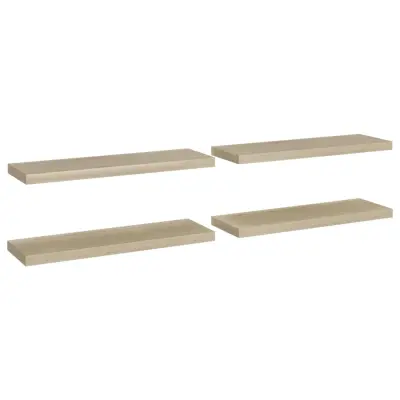 4 kosi Stenske Police - Viseče police barva hrasta 80x23,5x3,8 cm MDF