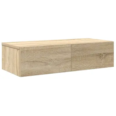 Stenska polica - Viseča Polica s predali sonoma hrast 60x26,5x15 cm inž. les