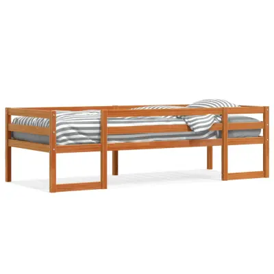 Otroški posteljni okvir - Otroški ležaj voščeno rjav 80x200 cm trdna borovina-J2783