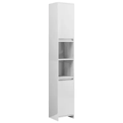 Kopalniška omarica - Kopalniški kabinet visok sijaj bela 30x30x183,5 cm iverna pl.