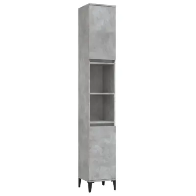 Kopalniška omarica - Kopalniški kabinet betonsko siva 30x30x190 cm inženirski les