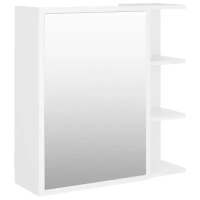 Kopalniška omarica - Kopalniški kabinet z ogledalom bela 62,5x20,5x64 cm
