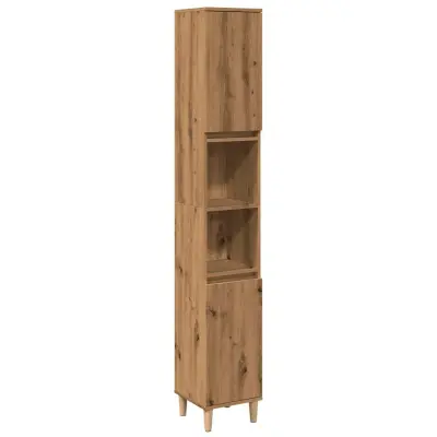 Kopalniška omarica - Kopalniški kabinet artisan hrast 30x30x190 cm inženirski les