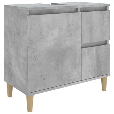Kopalniška omarica - Kopalniški kabinet betonsko siva 65x33x60 cm inženirski les