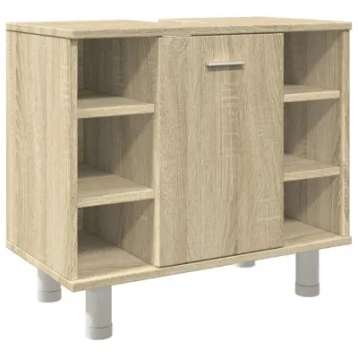 Kopalniška omarica - Kopalniški kabinet sonoma hrast 60x32x53,5 cm iverna plošča