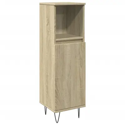 Kopalniška omarica - Kopalniški kabinet sonoma hrast 30x30x100 cm inženirski les
