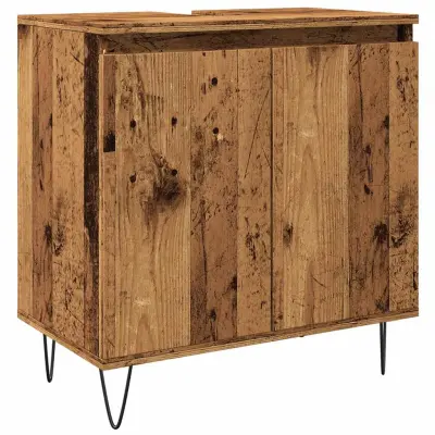 Kopalniška omarica - Kopalniški kabinet starinski les 58x33x60 cm inženirski les