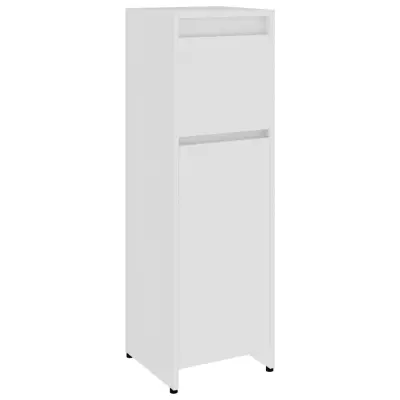 Kopalniška omarica - Kopalniški kabinet bela 30x30x95 cm iverna plošča
