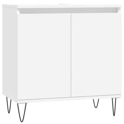Kopalniška omarica - Kopalniški kabinet bela 58x33x60 cm inženirski les