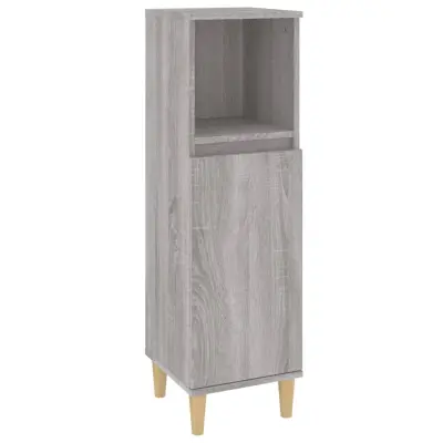 Kopalniška omarica - Kopalniški kabinet siva sonoma 30x30x100 cm inženirski les