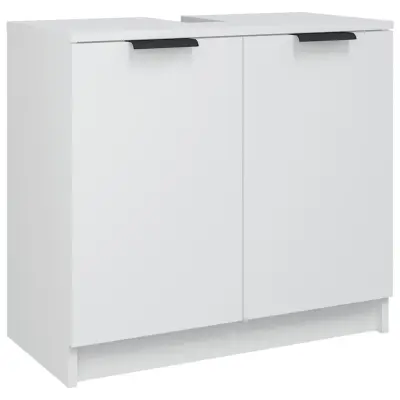 Kopalniška omarica - Kopalniški kabinet bela 64,5x33,5x59 cm konstruiran les