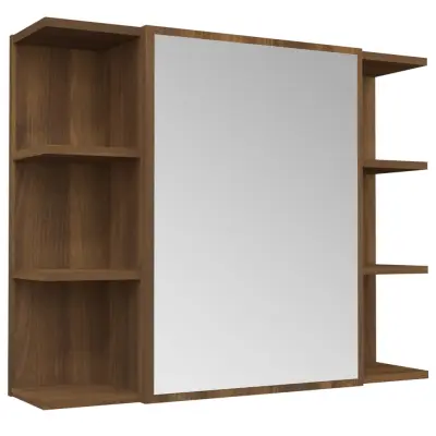 Kopalniška omarica - Kopalniški kabinet rjav hrast 80x20,5x64 cm inženirski les