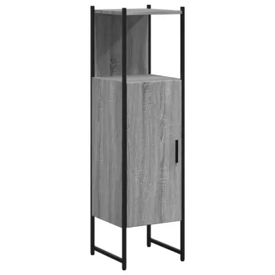Kopalniška omarica - Kopalniški kabinet siva sonoma 33x33x120,5 cm inženirski les