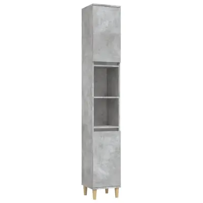 Kopalniška omarica - Kopalniški kabinet betonsko siva 30x30x190 cm inženirski les