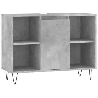 Kopalniška omarica - Kopalniški kabinet betonsko siva 80x33x60 cm inženirski les