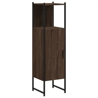 Kopalniška omarica - Kopalniški kabinet rjavi hrast 33x33x120,5 cm inženirski les
