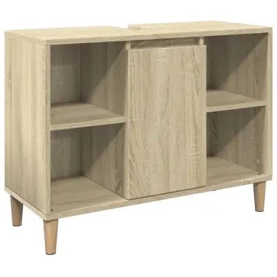 Kopalniška omarica - Kopalniški kabinet sonoma hrast 80x33x60 cm inženirski les