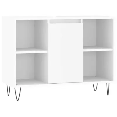 Kopalniška omarica - Kopalniški kabinet visok sijaj bela 80x33x60 cm inženirski les