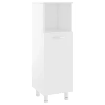 Kopalniška omarica - Kopalniški kabinet bela 30x30x95 cm iverna plošča