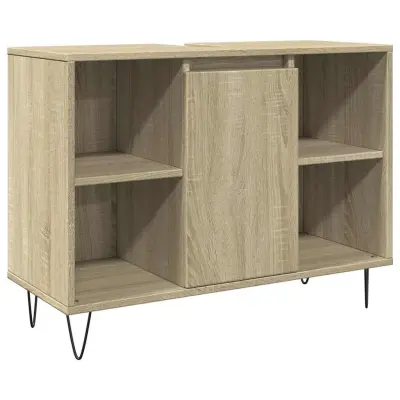 Kopalniška omarica - Kopalniški kabinet sonoma hrast 80x33x60 cm inženirski les