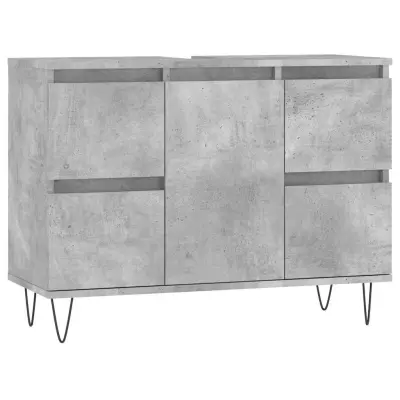 Kopalniška omarica - Kopalniški kabinet betonsko siva 80x33x60 cm inženirski les