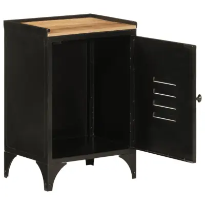 Kopalniška omarica - Kopalniški kabinet 40x30x60 cm železo in trden mangov les