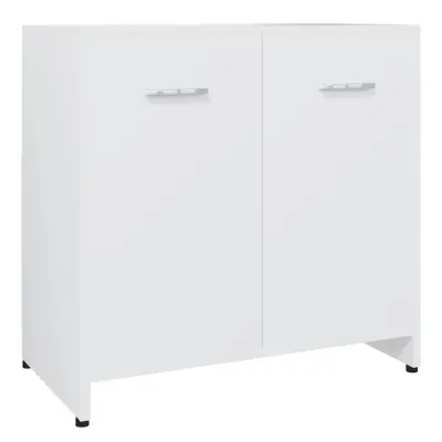 Kopalniška omarica - Kopalniški kabinet bela 60x33x61 cm iverna plošča