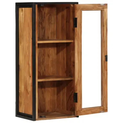 Stenska Kopalniška omarica - Kopalniški kabinet 40x30x90 cm akacijev les in železo