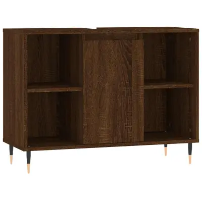 Kopalniška omarica - Kopalniški kabinet rjavi hrast 80x33x60 cm inženirski les