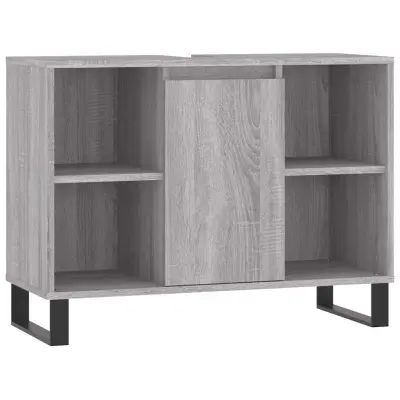 Kopalniška omarica - Kopalniški kabinet siva sonoma 80x33x60 cm inženirski les